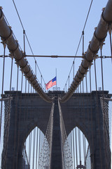 brooklyn bridge in New York during a national sunny day