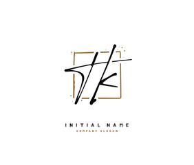 T K TK Beauty vector initial logo, handwriting logo of initial signature, wedding, fashion, jewerly, boutique, floral and botanical with creative template for any company or business.