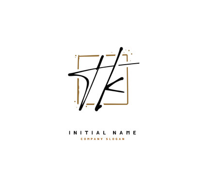T K TK Beauty vector initial logo, handwriting logo of initial signature, wedding, fashion, jewerly, boutique, floral and botanical with creative template for any company or business.