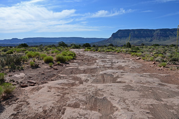 The rugged, unimproved road to Toroweap in Grand Canyon National Park, Arizona.