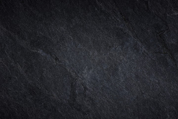 Dark grey black slate background or natural black stone texture.