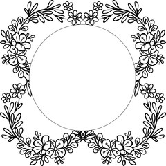 Vector illustration crowd of leaf flower frame for decorative of card