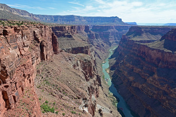 The spectacular view of the inner canyon and the Colorado River from Toroweap Overlook in Grand Canyon National Park, Arizona.