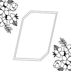 Vector illustration crowd of leaf flower frame for decorative of card