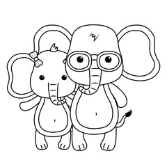 Couple of elephants design vector illustrator