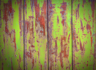 The green old painted metal