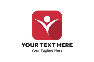 unique happy people simple logo creative design in flat style with color . happy people logo creative design for identity and community