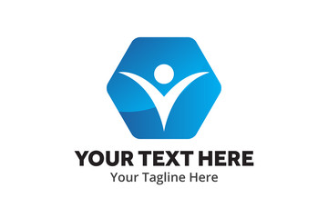 Naklejka premium unique happy people simple logo creative design in flat style with color . happy people logo creative design for identity and community