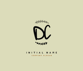 D C DC Beauty vector initial logo, handwriting logo of initial signature, wedding, fashion, jewerly, boutique, floral and botanical with creative template for any company or business.