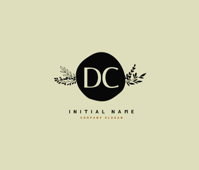 D C DC Beauty vector initial logo, handwriting logo of initial signature, wedding, fashion, jewerly, boutique, floral and botanical with creative template for any company or business.