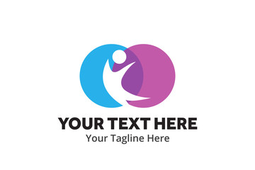 unique happy people simple logo creative design in flat style with color . happy people logo creative design for identity and community