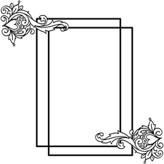 Vector illustration beautiful leaf flower frames for shape of card