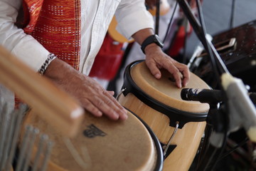 percussion is being played by the players