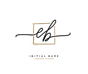 E B EB Beauty vector initial logo, handwriting logo of initial signature, wedding, fashion, jewerly, boutique, floral and botanical with creative template for any company or business.