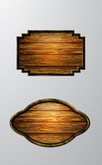 Vector realistic illustration of wooden signboard