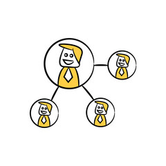 businessman network, doodle character design