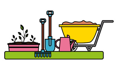 tools decoration gardening flat design