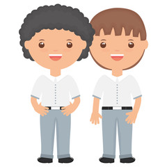 cute little students boys characters