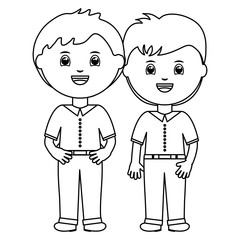 cute little students boys characters