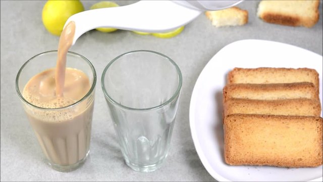 Indian tea served in a glass cup