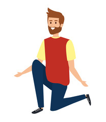 young man with beard avatar character
