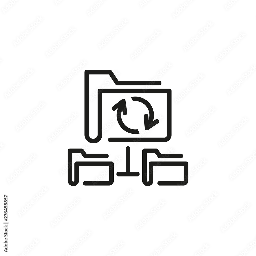 Poster data synchronization line icon