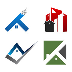 Real Estate Logo set. Building and Construction collection Logo Design