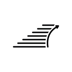 Black line icon for stairs 