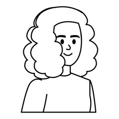 young woman female character icon