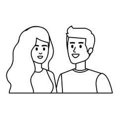 young lovers couple avatars characters