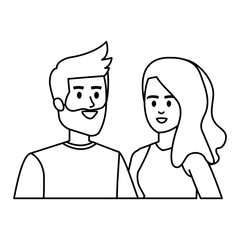 young lovers couple avatars characters