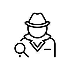 Black line icon for detective 