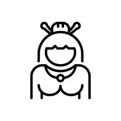 Black line icon for geisha 
