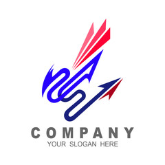 Obraz premium Dragon business company logo template emblem + dragon and line design vector