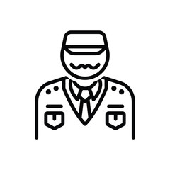 Black line icon for militar 