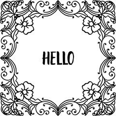 Vector illustration wallpaper wreath frame for decoration of poster hello