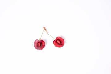 cherries on white background