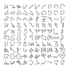 arrow bow icons vector set