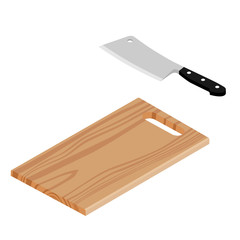 Wooden cutting board isolated on white background