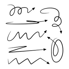 hand drawn and doodle arrows thin line