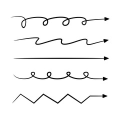 hand drawn and doodle arrows thin line