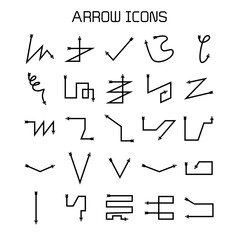 arrow and bow icons set