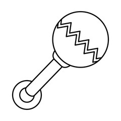 baby maraca pacifier isolated icon