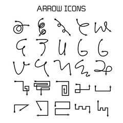 arrow and bow icons set