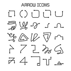 arrow and bow icons set