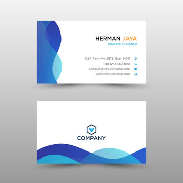 blue Business card concept.  Bussines card template - Vector