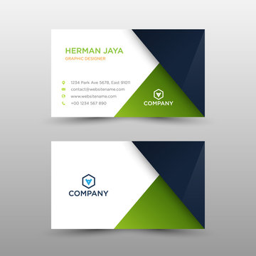 Green Dark Business card concept.  Busines card template - Vector