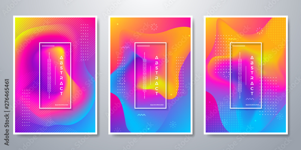 Poster abstract background with 3 different design choices. colorful background for poster template and etc