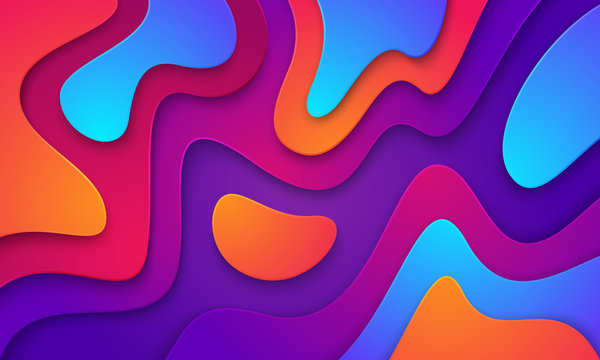 Wavy colorful background with 3D style. Modern liquid background. Abstract textured background with mixing pink,purple, blue, and orange color. Eps10 vector illustration.