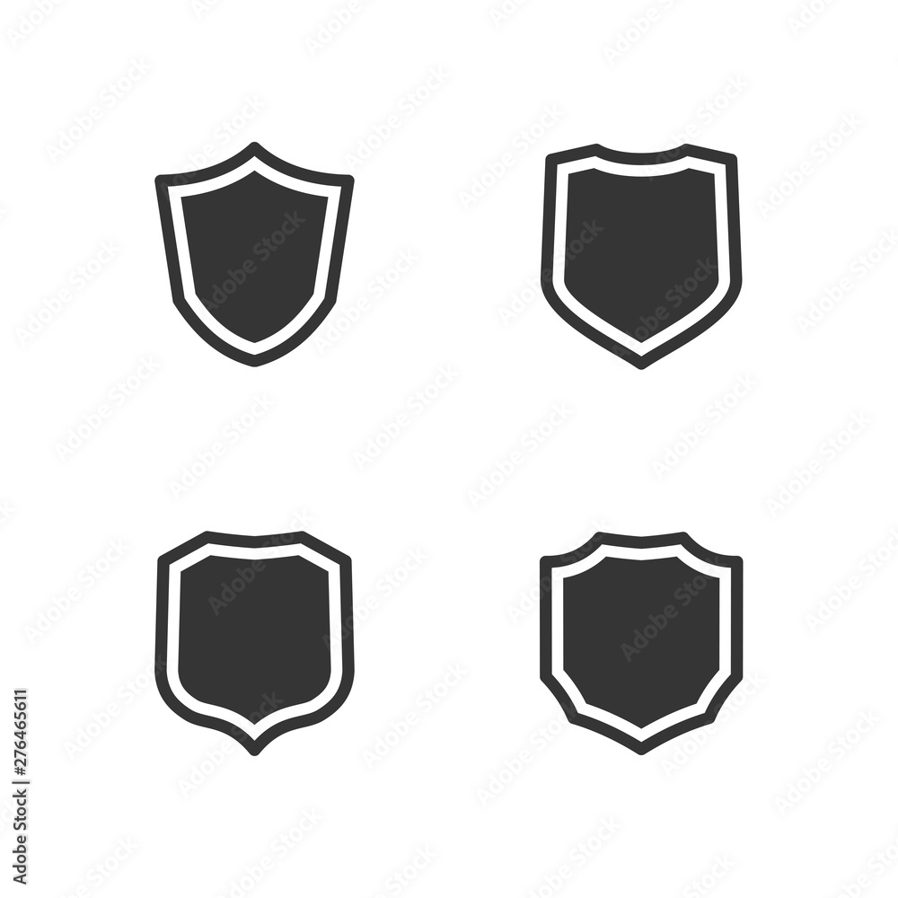 Poster shield icon set symbol template black color editable. simple logo vector illustration for graphic an